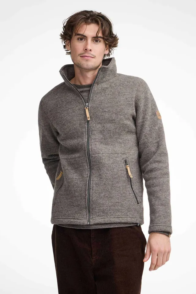 Ivanhoe NLS Sap Full Zip Strickjacke Nutmeg 100% Wolle