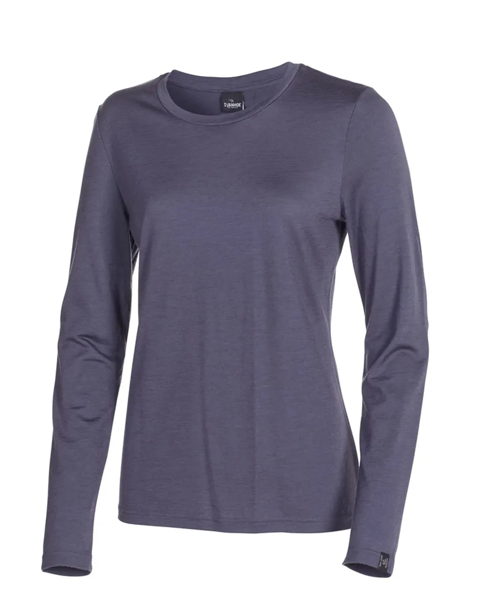 Ivanhoe Underwool Long Sleeve Shirt Steelblue Merino