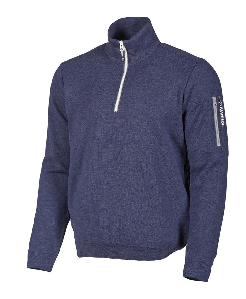 Ivanhoe Hadar Half Zip Merinopullover Steelblue Gr. M