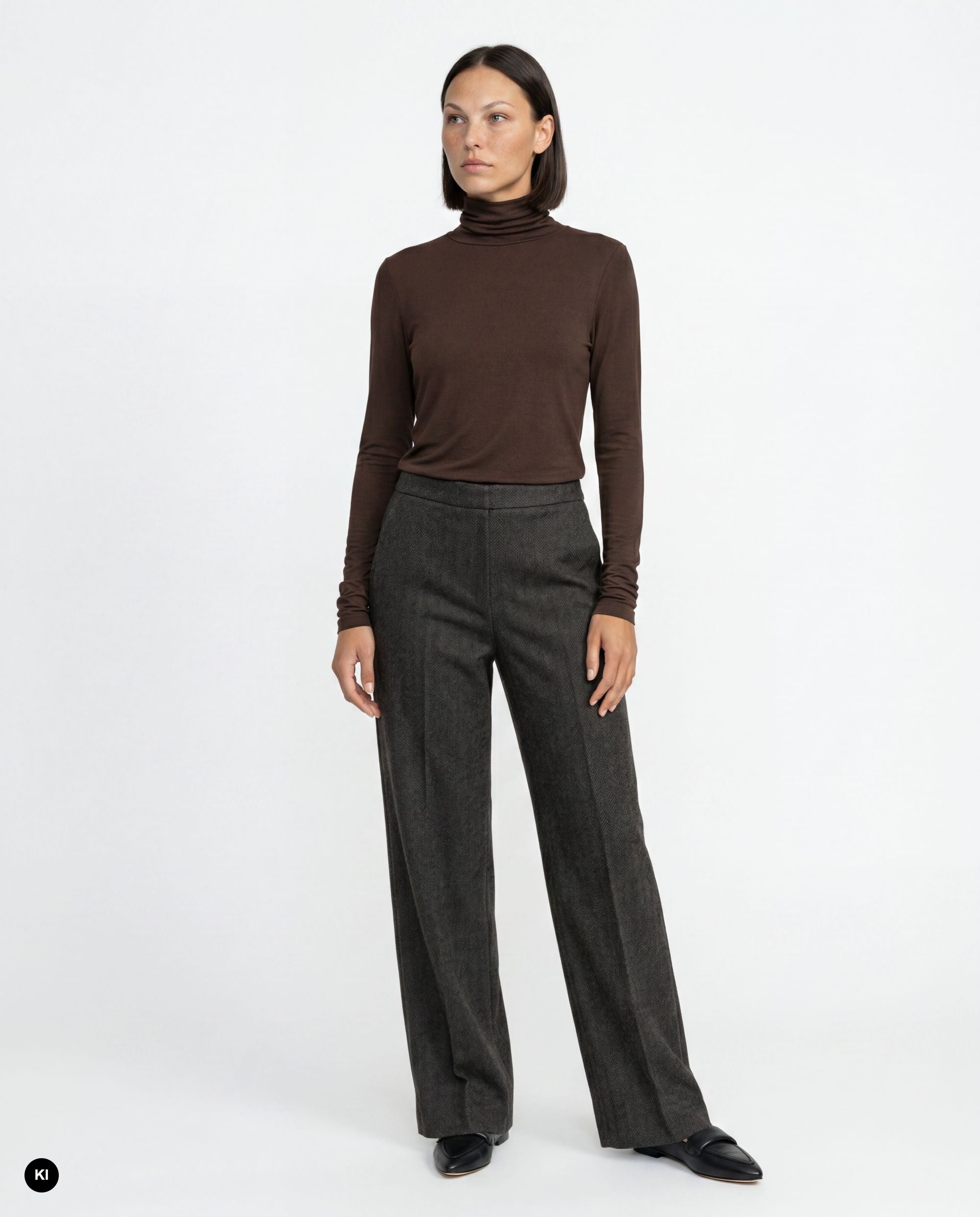 Stehmann Flanna Straight Fit Jerseyhose coffee bean Tweed