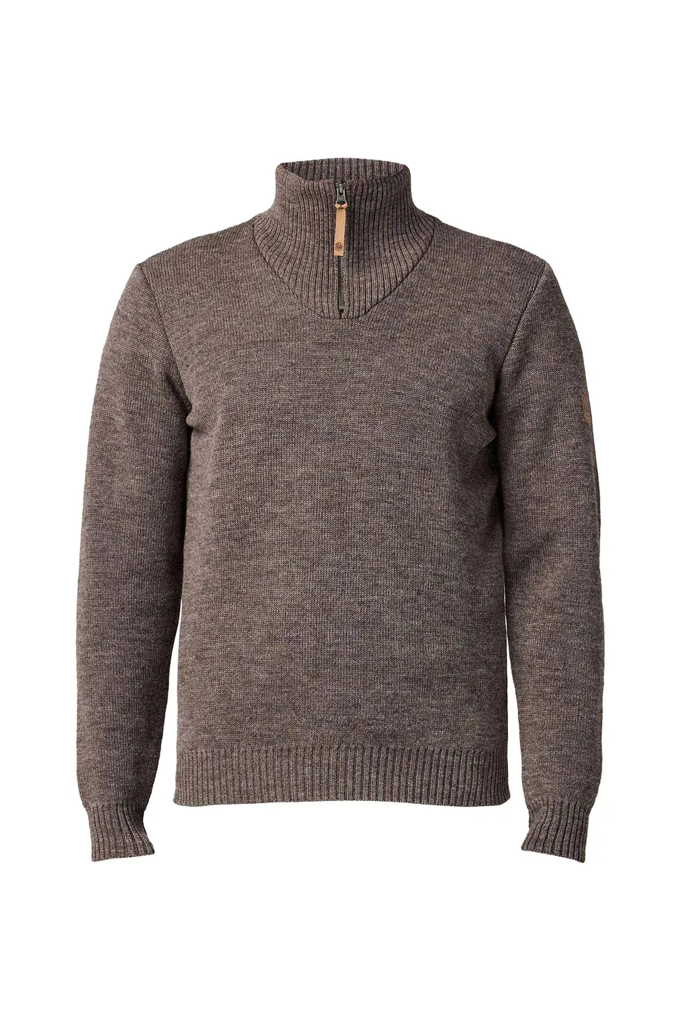 Ivanhoe NLS Elm Zip Wollpullover Herren Nutmeg ungefärbt