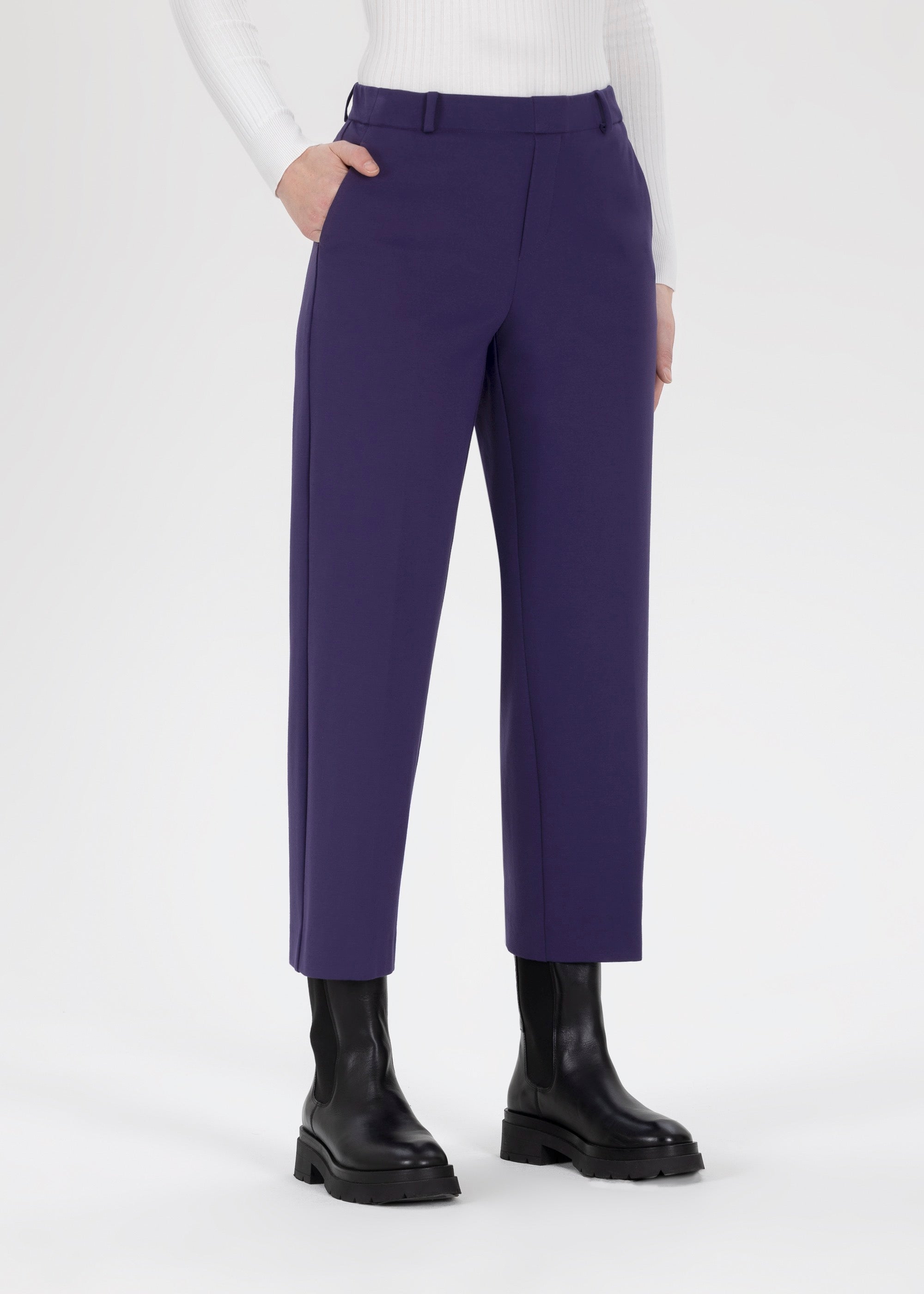 Stehmann Fenja Culotte Jersey dark violet Bügelfalte