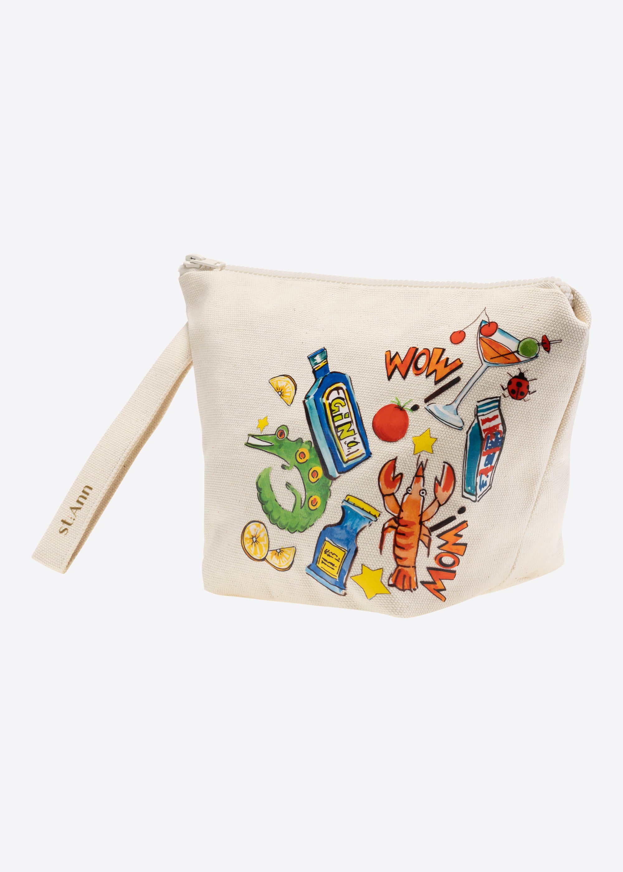 Stehmann Beauty Bag Canvas natur Cocktail-Print St