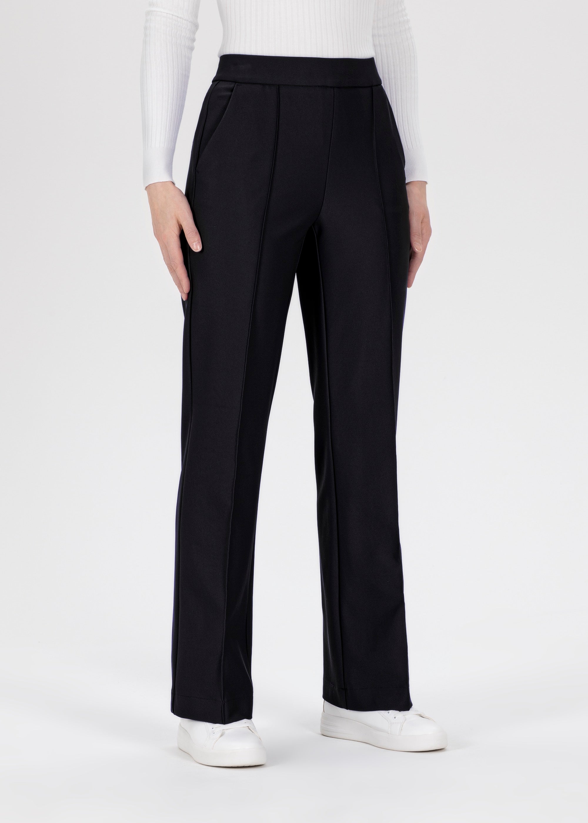 Stehmann Hellena Hose Relaxed Fit schwarz Rib-Jersey