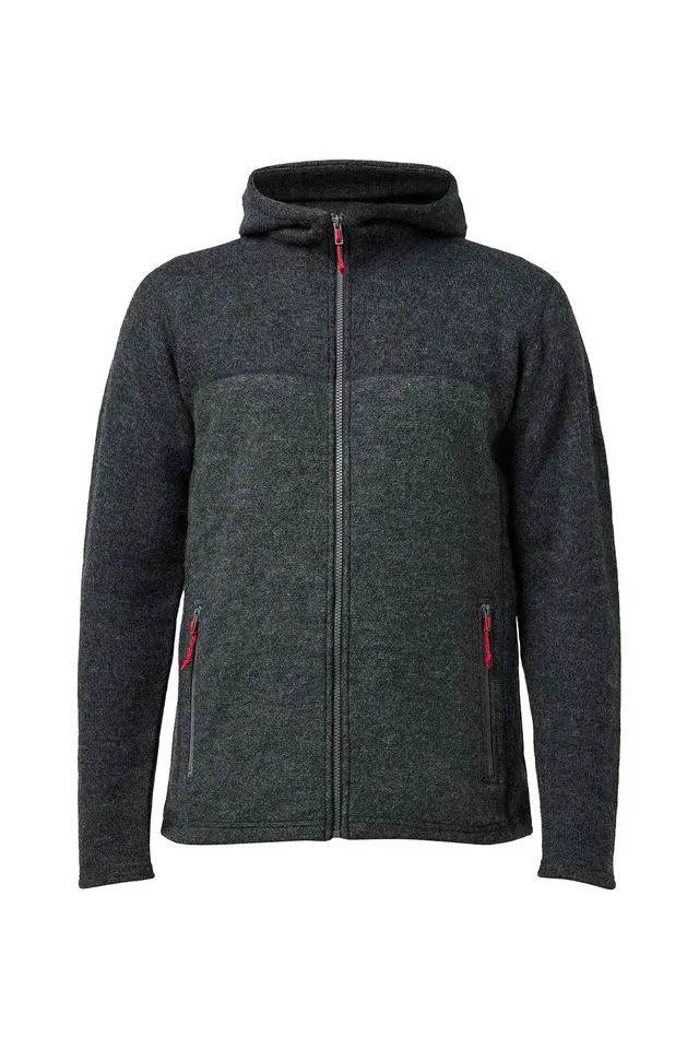 Ivanhoe Ron Hood Graphite Marl Wollhoodie Herren Reissverschluss