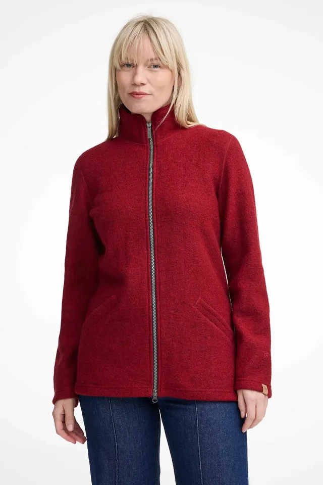 Ivanhoe Brodal Long Classic Wollstrickjacke Chilli Red 38 450g