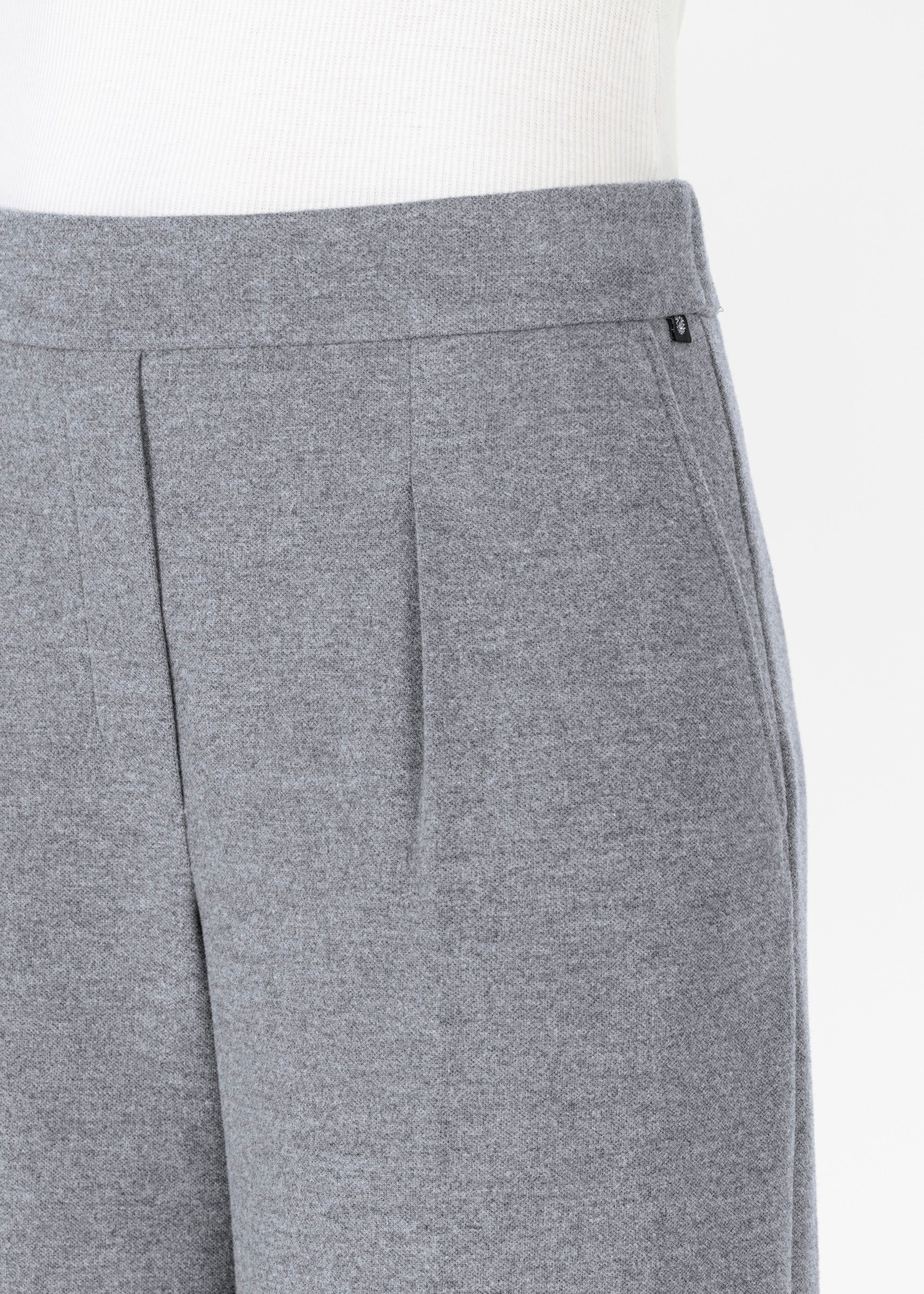 Stehmann Relaxed Francis Hose hellgrau melange Wide-Leg