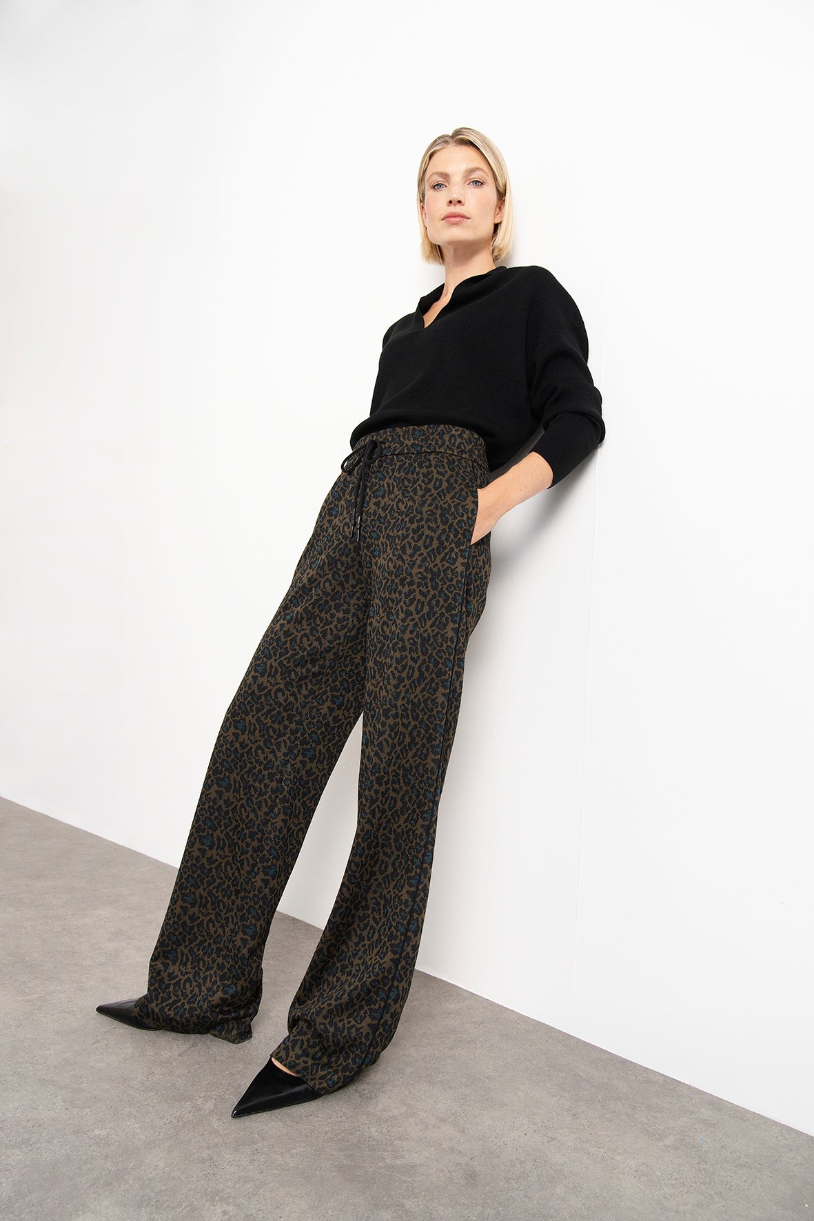Stehmann Romisa Culotte Jogpants oliv Leo Lurex