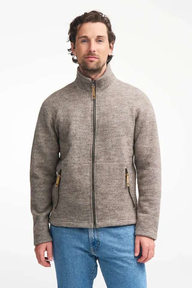 Ivanhoe Ziptröjor NLS Sap Full Zip Wolljacke Latte ungefärbt