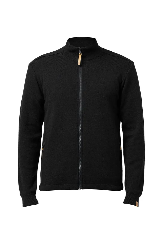 Ivanhoe Helmer Full Zip Strickjacke Schwarz M Merino