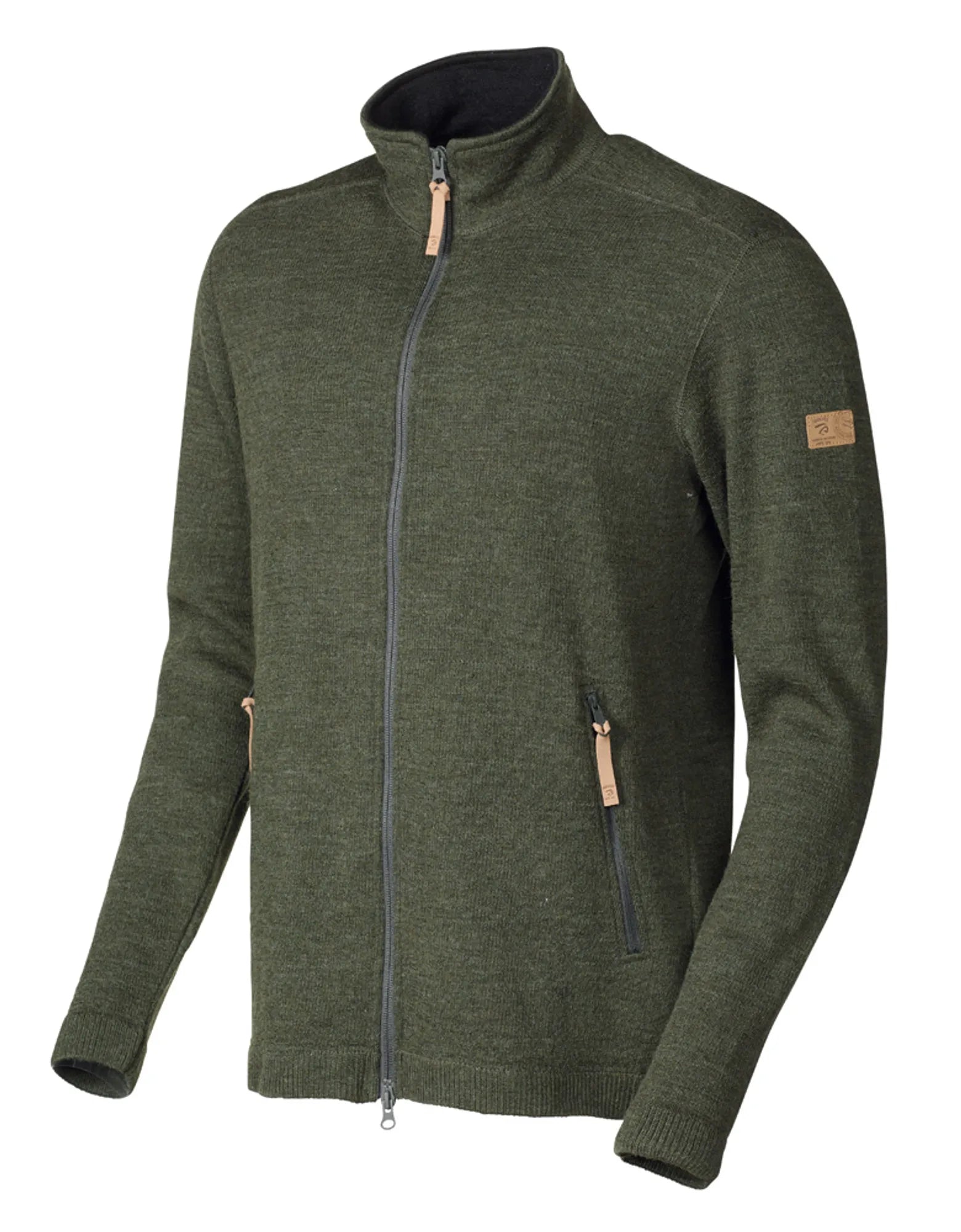Ivanhoe Volmar Full Zip Strickjacke Loden Green 69% Wolle