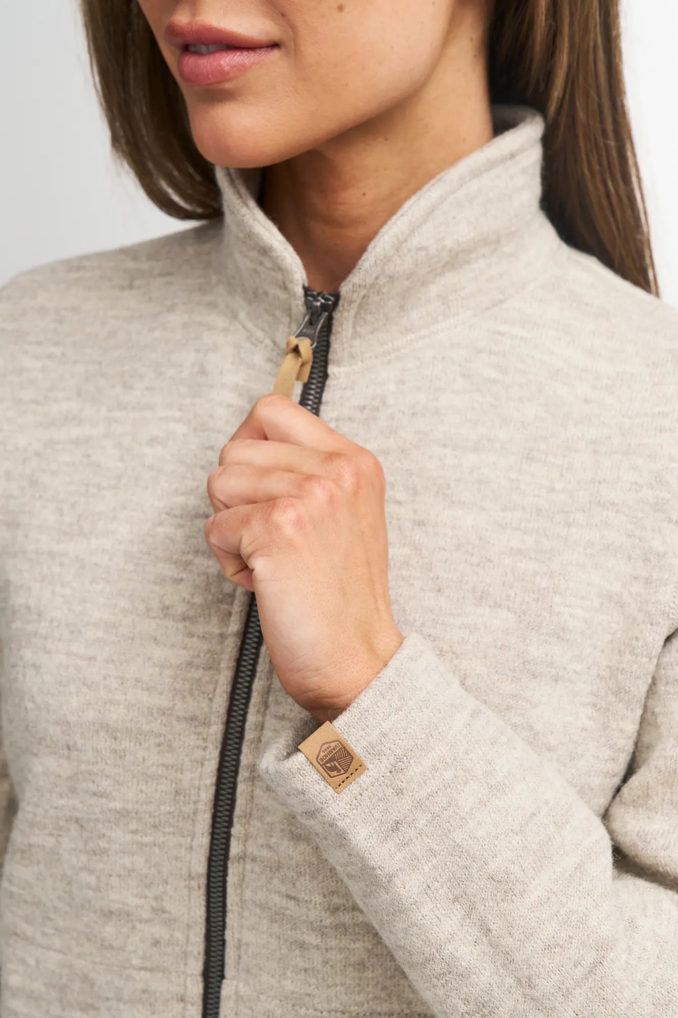 Ivanhoe NLS Twig Full Zip Wolljacke Damen Birch 100% Wolle