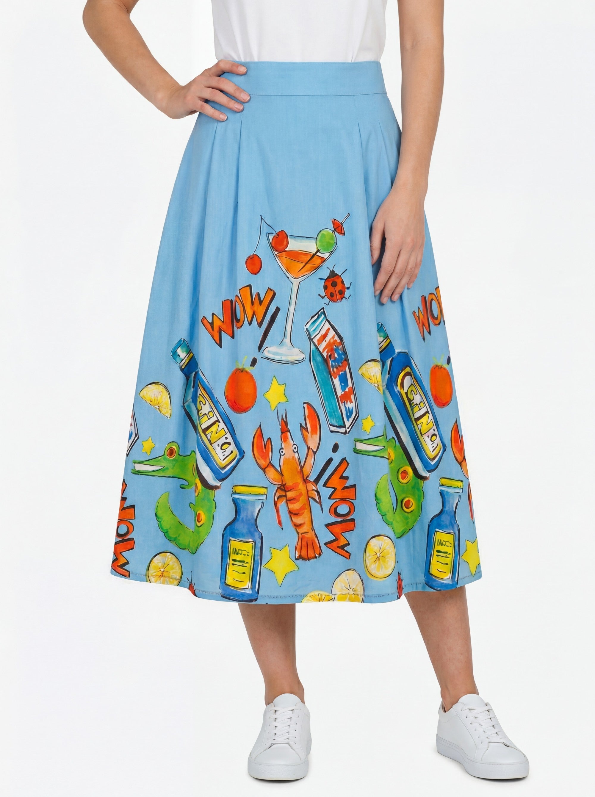 Stehmann Midi-Rock Nadine Midi Rock aquamarin Baumwolle