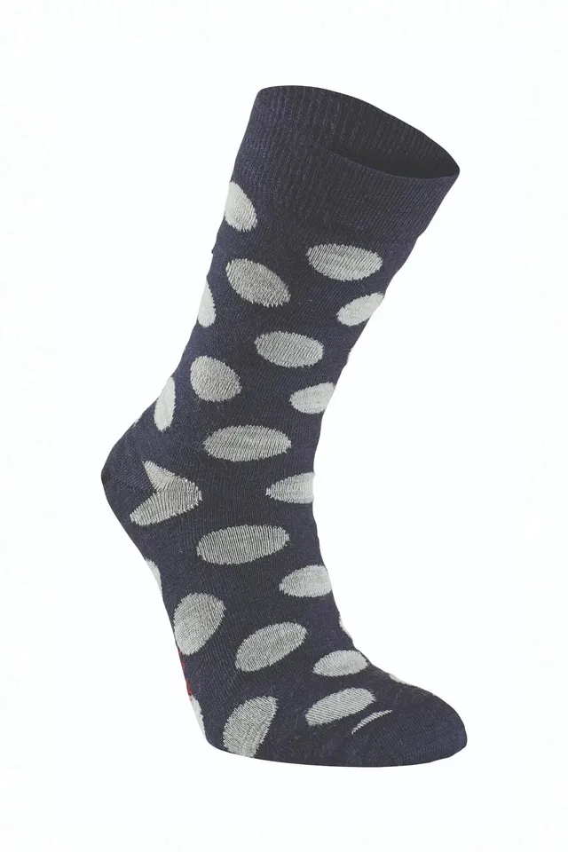 Ivanhoe Wool Sock Dot Wollsocken Light Navy 90% Merino