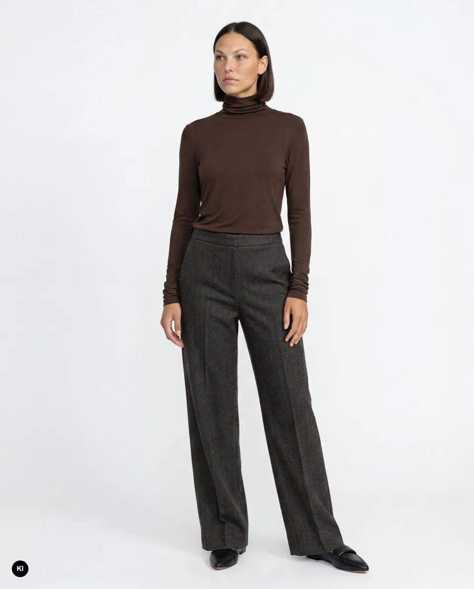 Stehmann Flanna Straight Fit Jerseyhose coffee bean Tweed