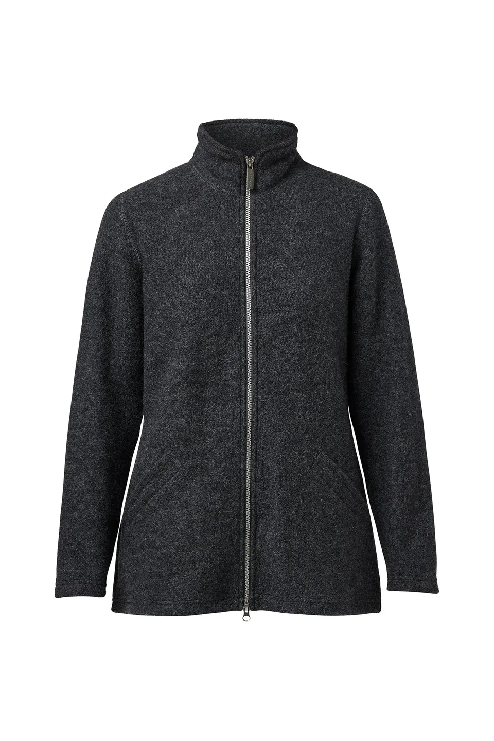 Ivanhoe Brodal Long Classic Strickjacke Graphite Marl 100% Wolle