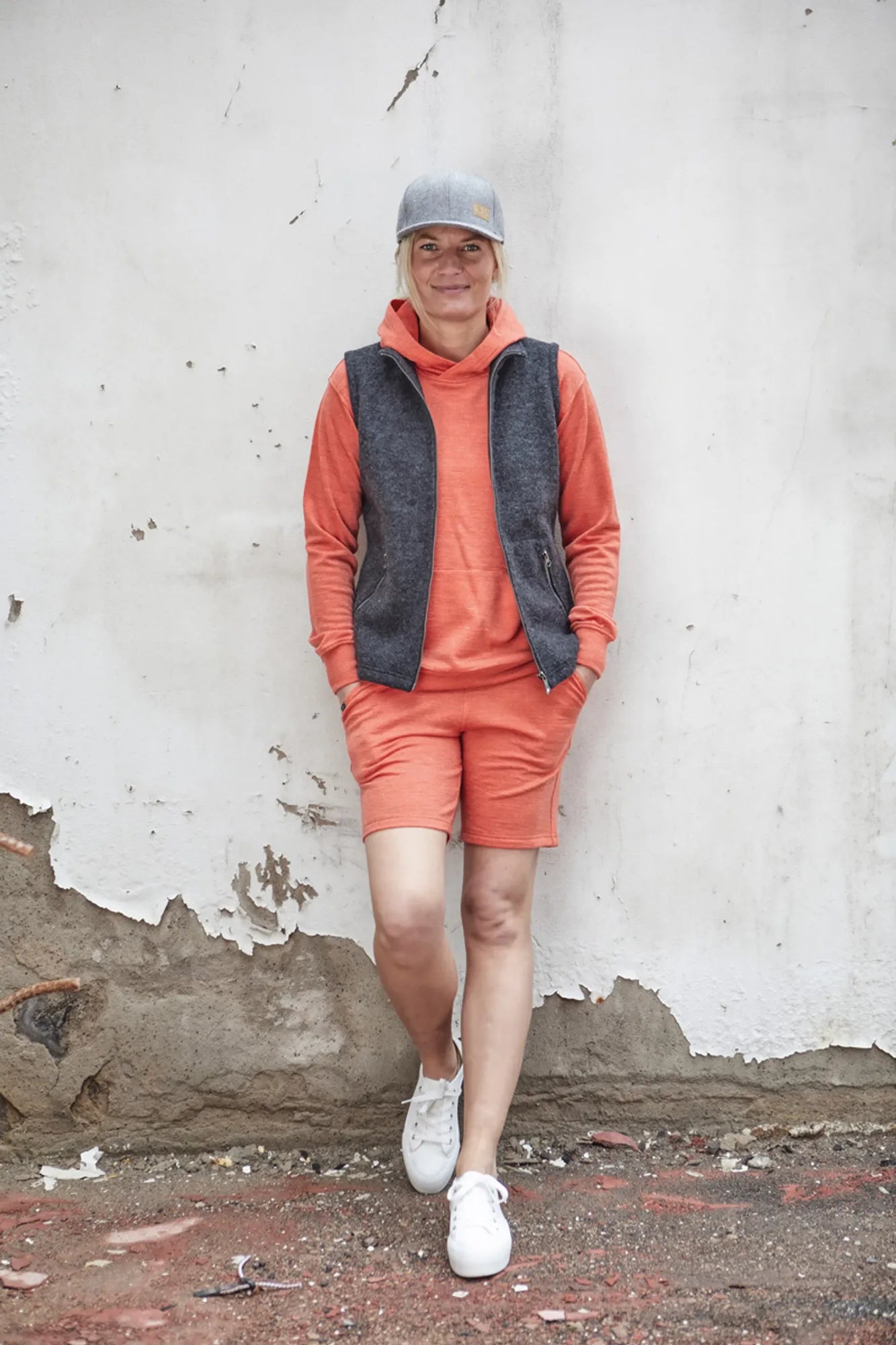 Ivanhoe Gy Zuri Hood Coral Rose Wollhoodie Damen 320g