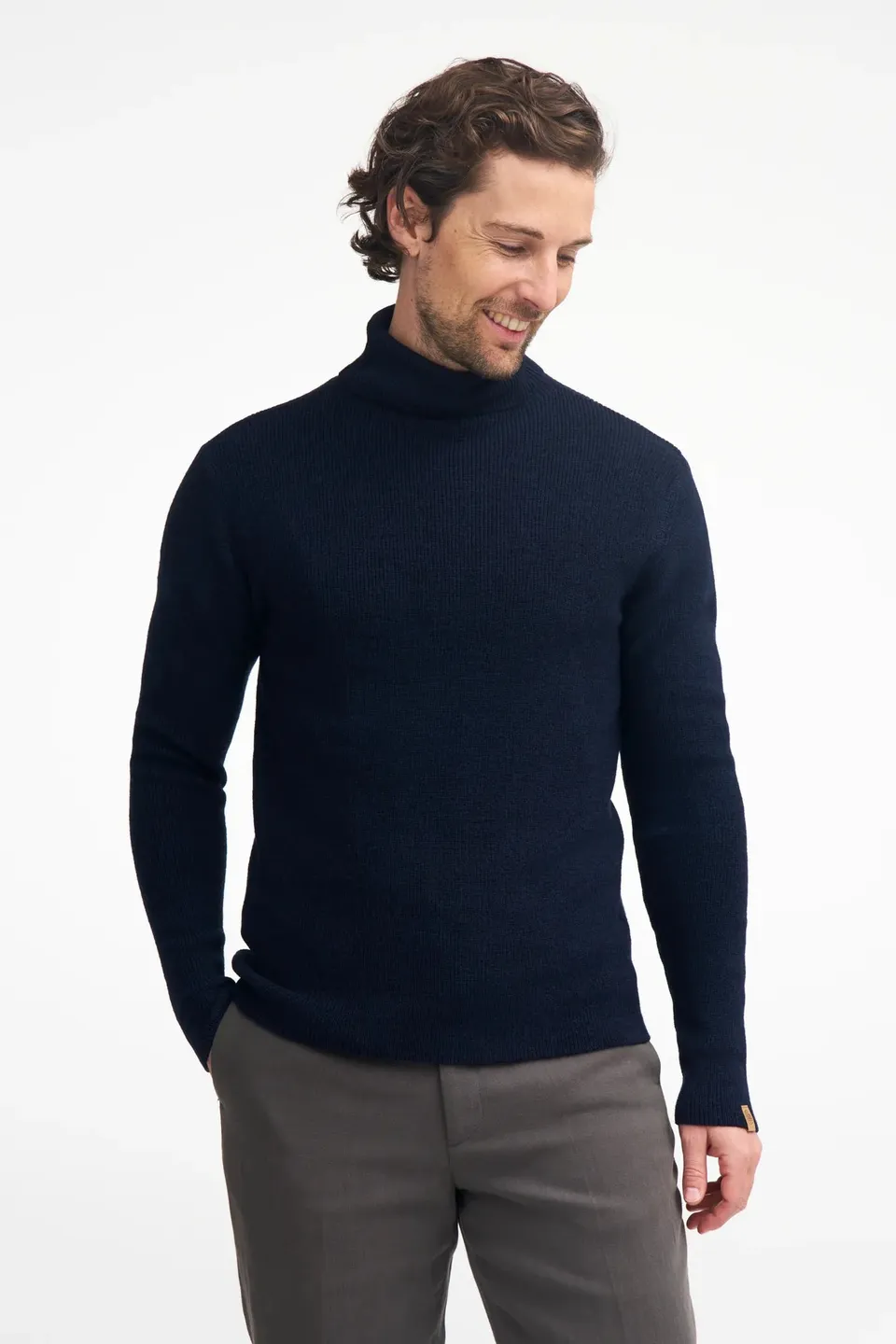 Ivanhoe GY Tolken Merino Polo Navy Gr L Extrafine