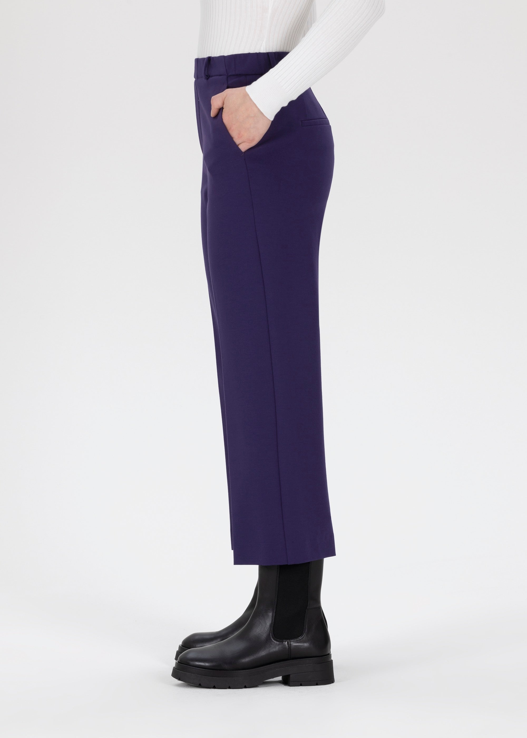 Stehmann Fenja Culotte Jersey dark violet Bügelfalte