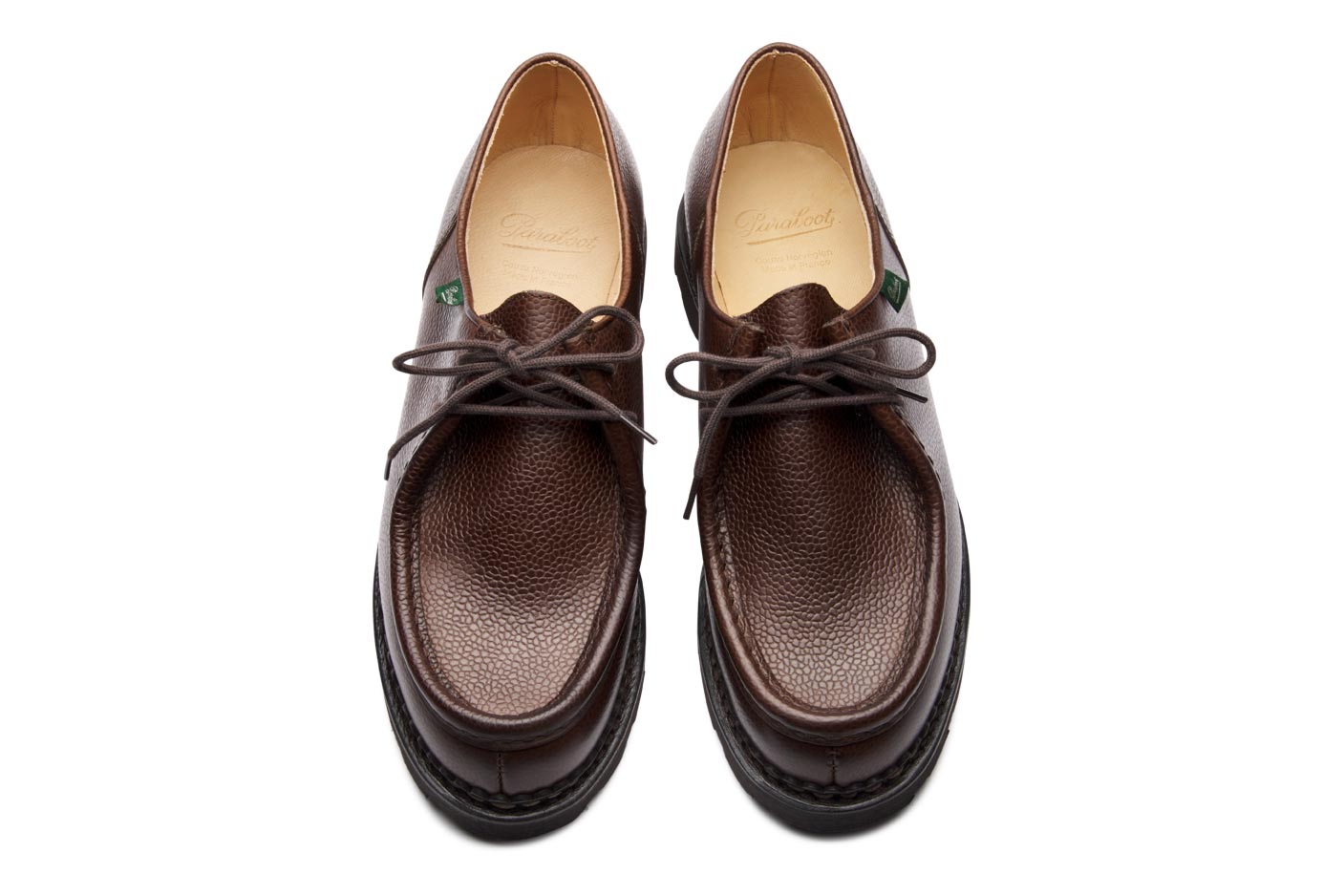 Paraboot Michael Derby Braun Genarbt Ebène