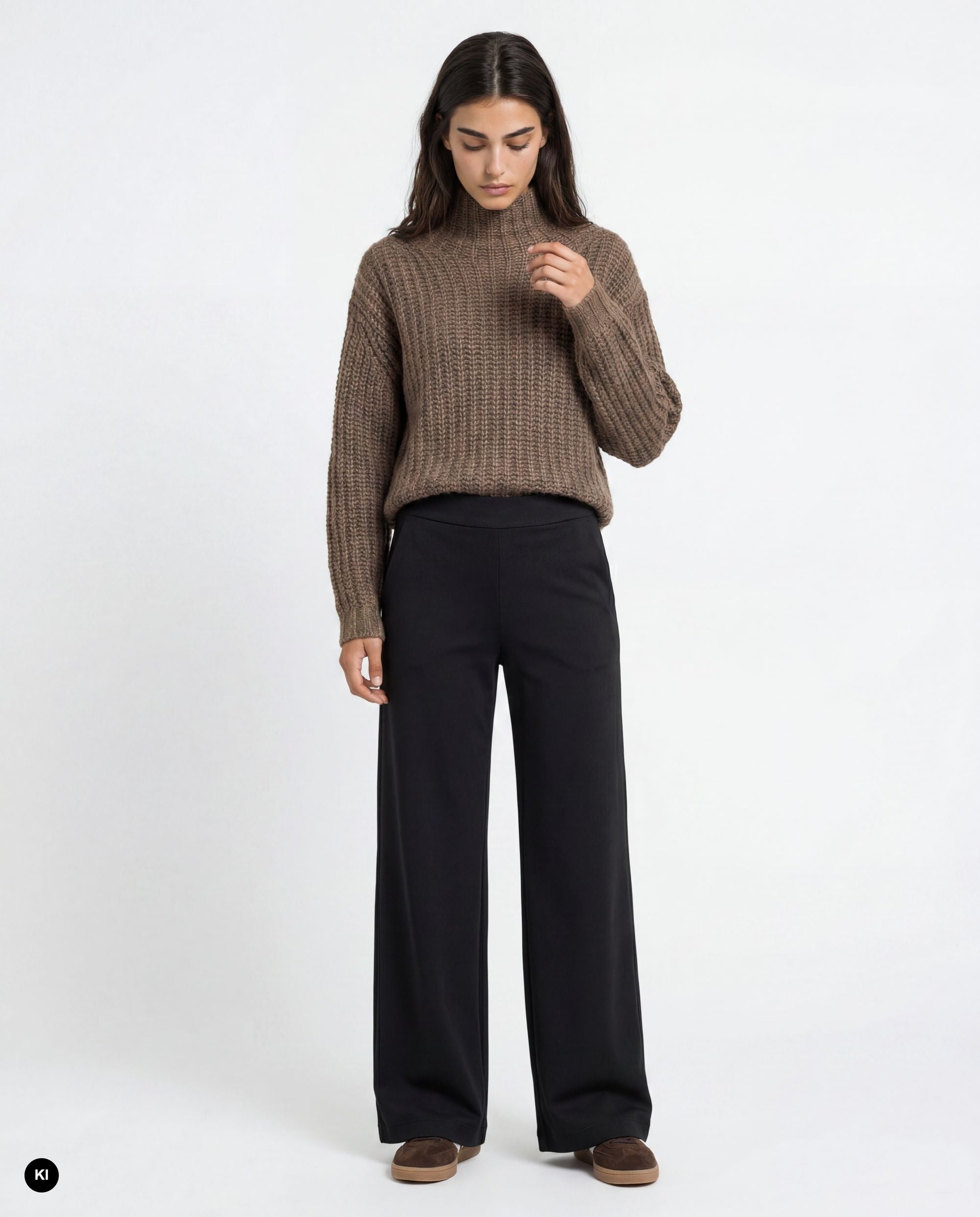 Stehmann Hamatit Relaxed Fit Hose schwarz Weitbein