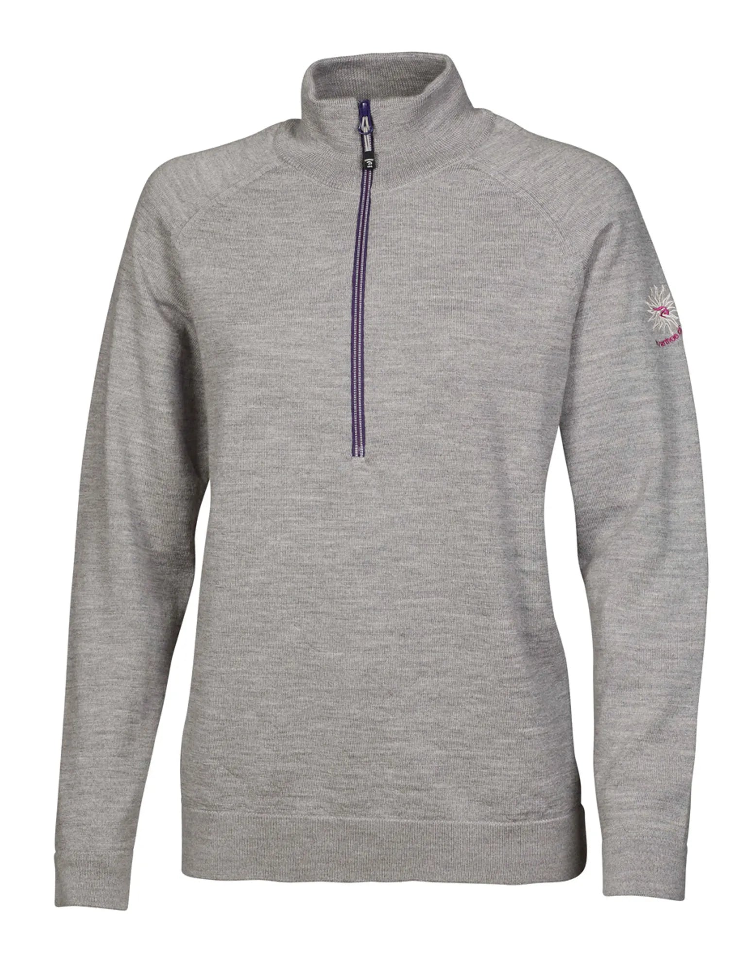 Ivanhoe Jana Half Zip Merino Pullover Grey Marl Damen