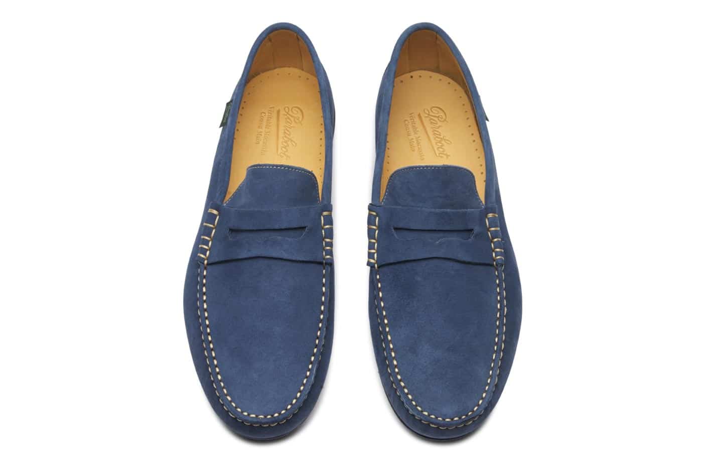 Paraboot Cabrio Damier Loafer Noire Velours Karo Blau