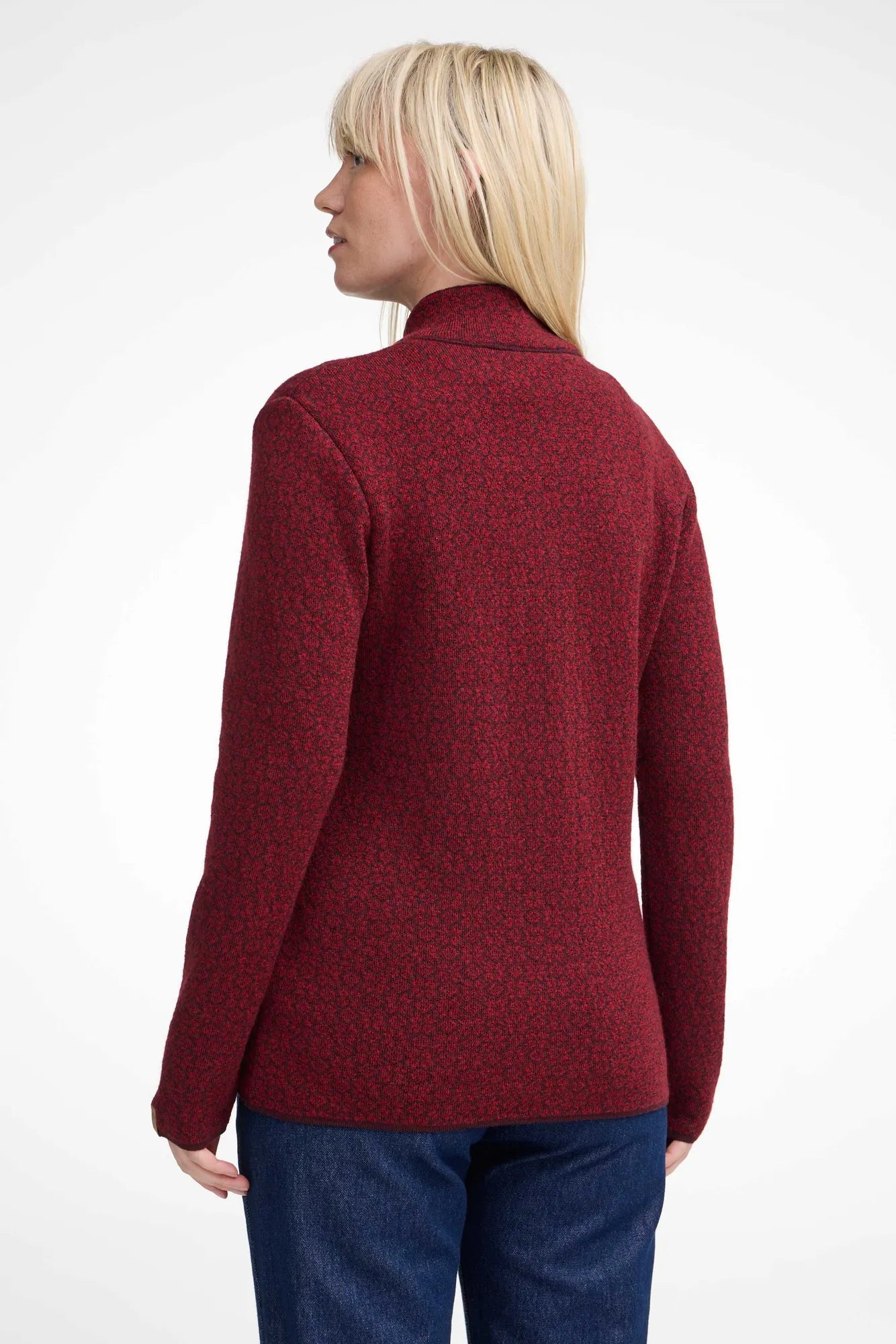 Ivanhoe Fiona Full Zip Strickpullover 38 Deep Red Muster