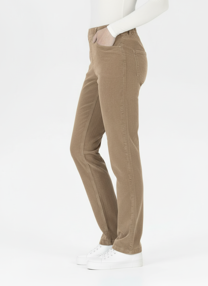 Stehmann Melli Relaxed Fit Hose Baby Corduroy dark camel