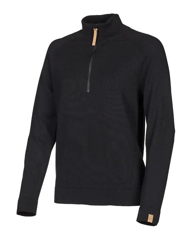 Ivanhoe Billie Half Zip Wollpullover Black 36 Merino
