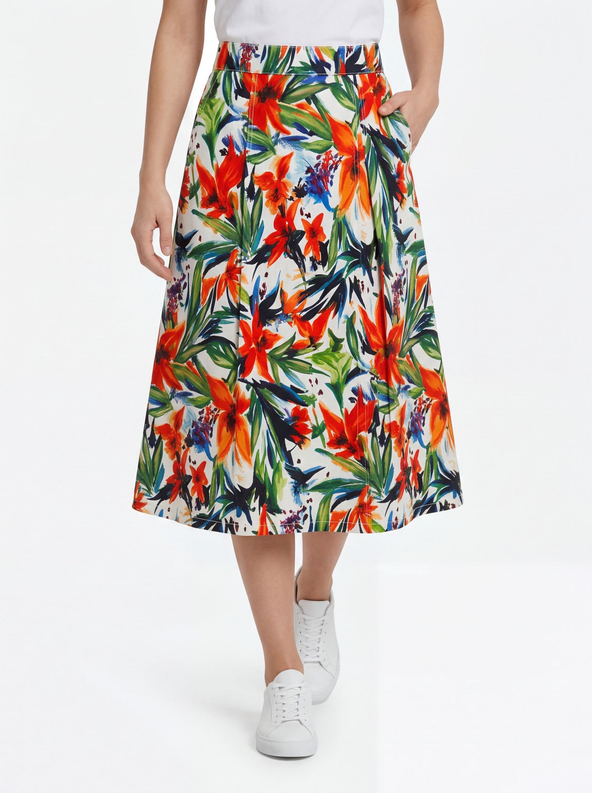 Stehmann Noelle Midi-Rock bunt Summer Print A-Linie