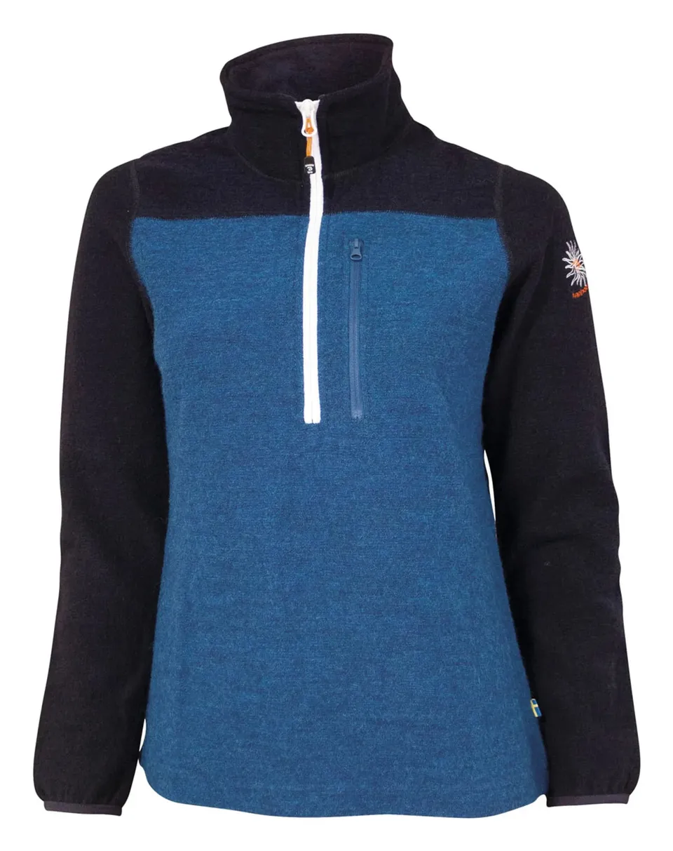 Ivanhoe Ziptröjor Zelda Half Zip Wollpullover 38 Electric Blue Stretch
