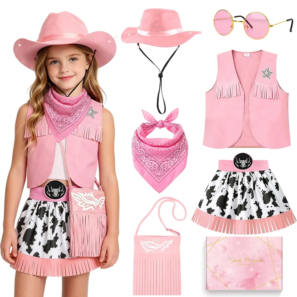 YYDSXK Cowboy Kostüm Kinder Mädchen Weste Gr.130