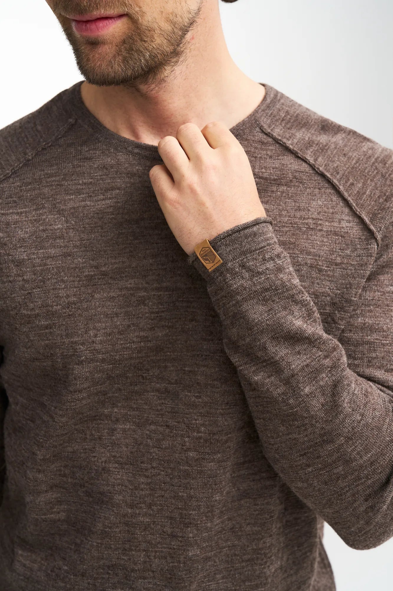 Ivanhoe NLS Beech Crewneck Pullover Herren S Nutmeg ungefärbt