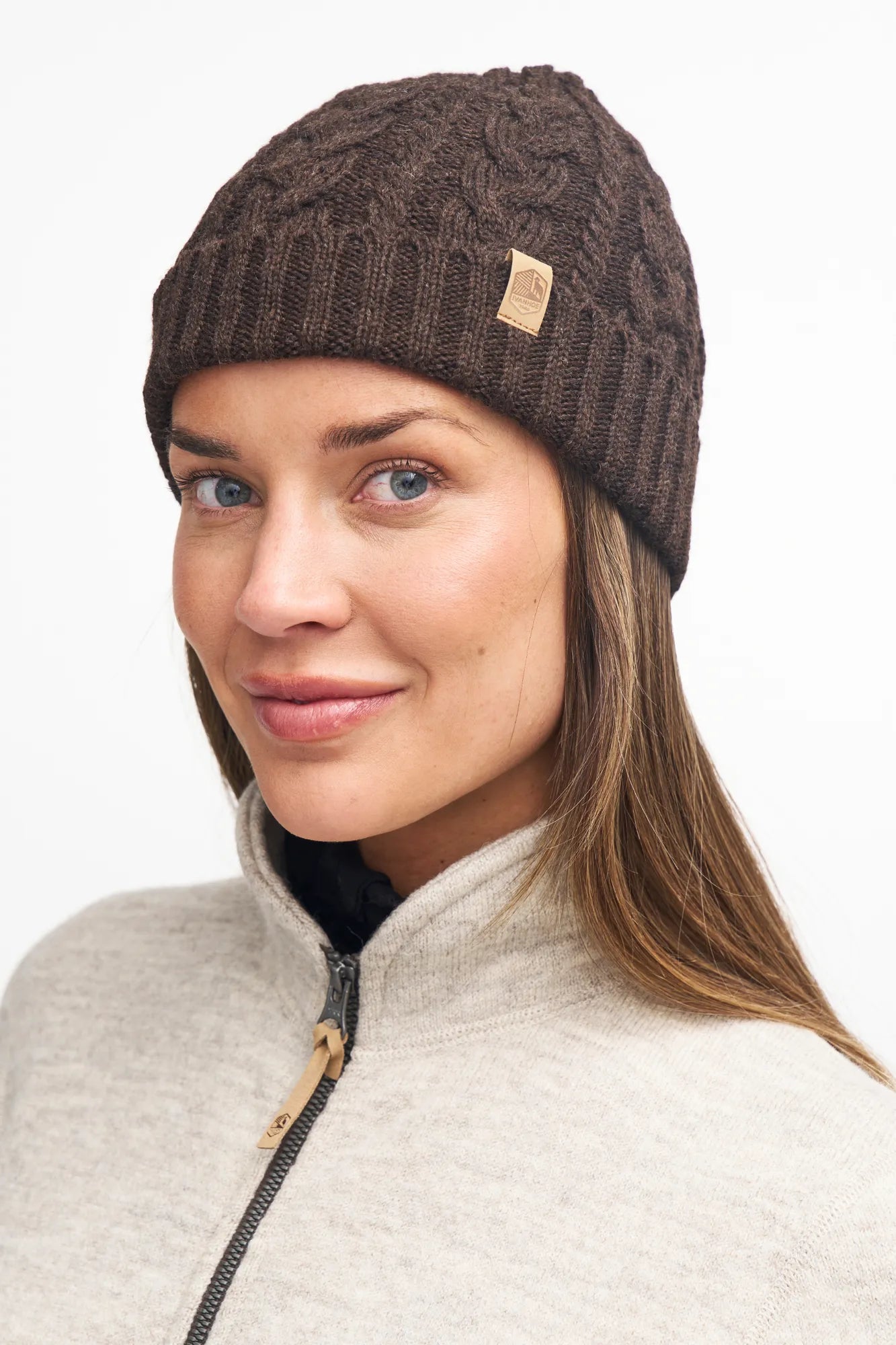 Ivanhoe NLS Cable Hat Wollmütze Coffee Bean 100% Wolle