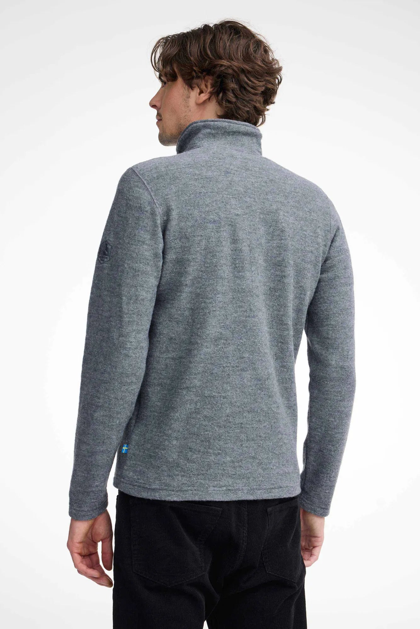 Ivanhoe Louie Full Zip Wollpullover Grey Stretch