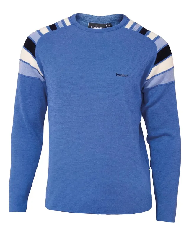 Ivanhoe Retro Duffy Pullover Blau 100% Wolle