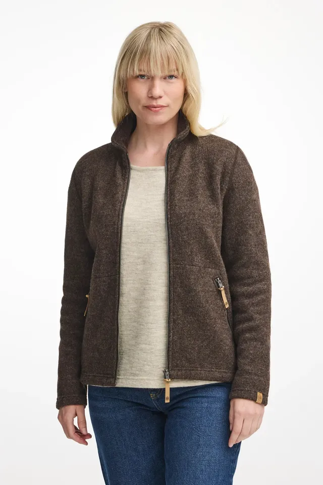 Ivanhoe NLS Twig Full Zip Strickjacke Chocolate ungefärbt