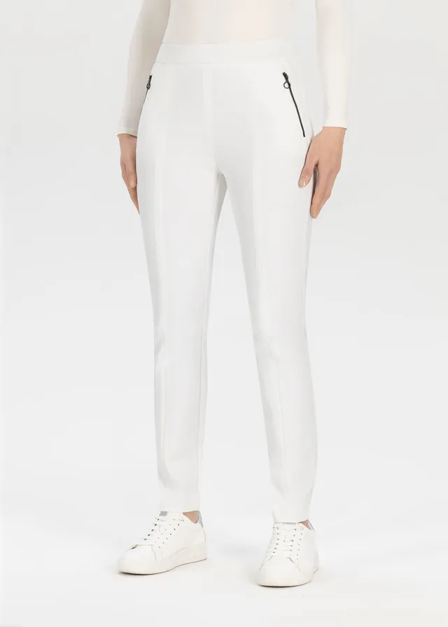 Stehmann Imilia Straight Fit Hose blanc de blanc 7/8 Jersey