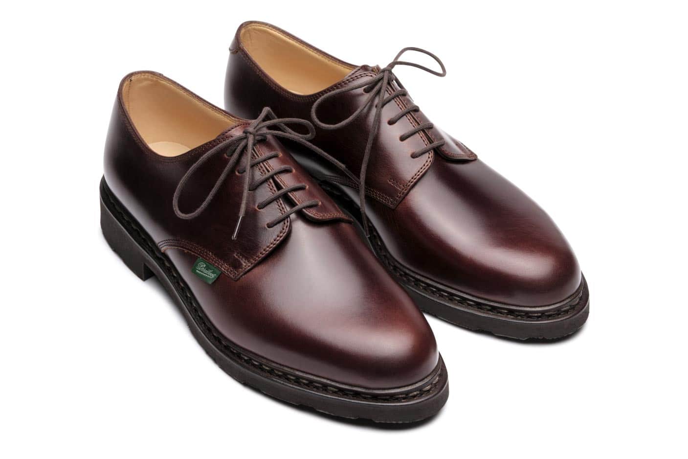 Paraboot Arles Derby Herrenschuhe braun Glattleder Gummisohle