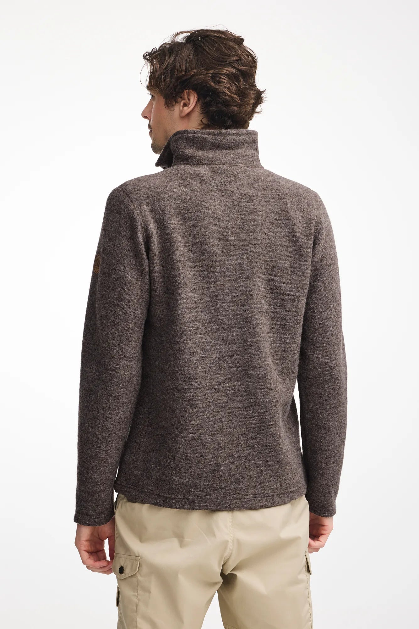 Ivanhoe Brodal Half Zip Wollpullover Nutmeg 100% Wolle