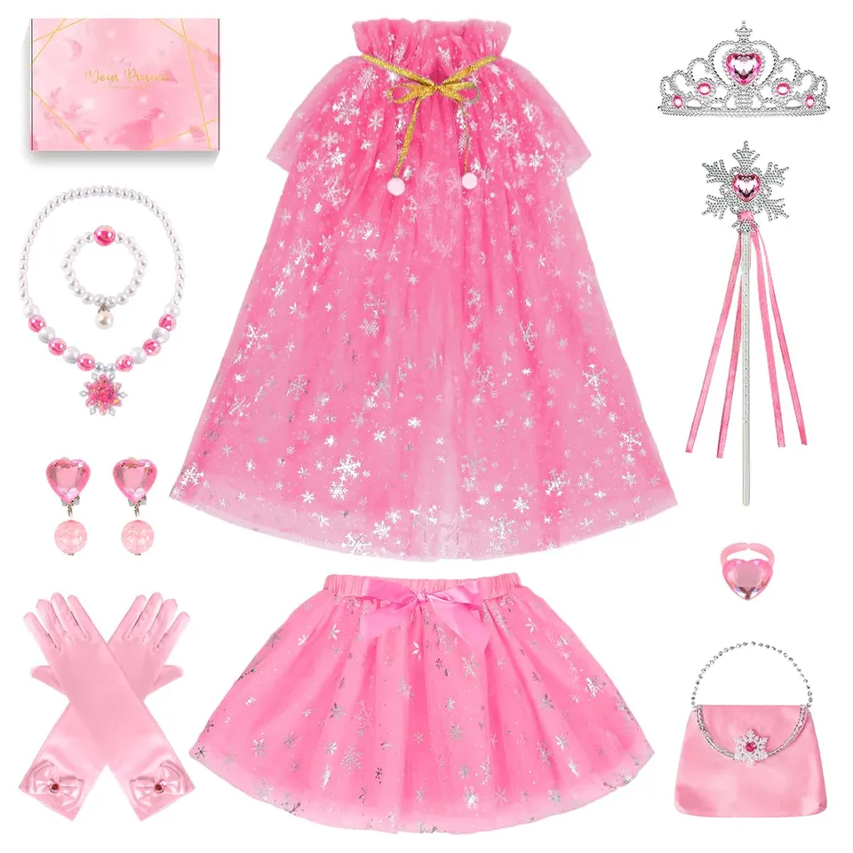 YYDSXK Prinzessin Kostüm Mädchen Rosa 12-tlg