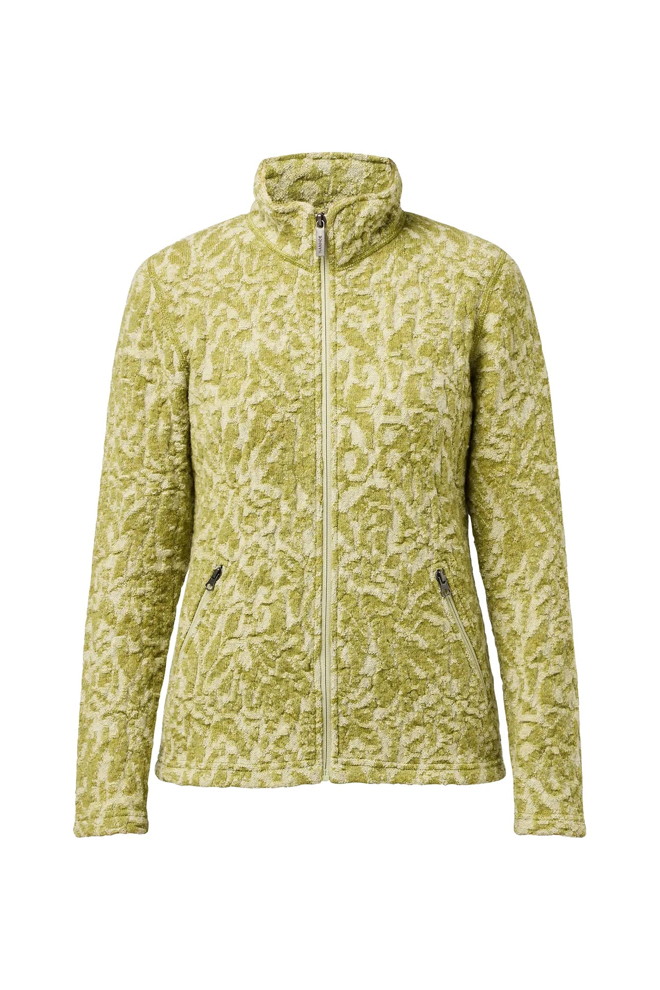 Ivanhoe Tuva Jaquard Strickjacke Golden Lime 100% Wolle