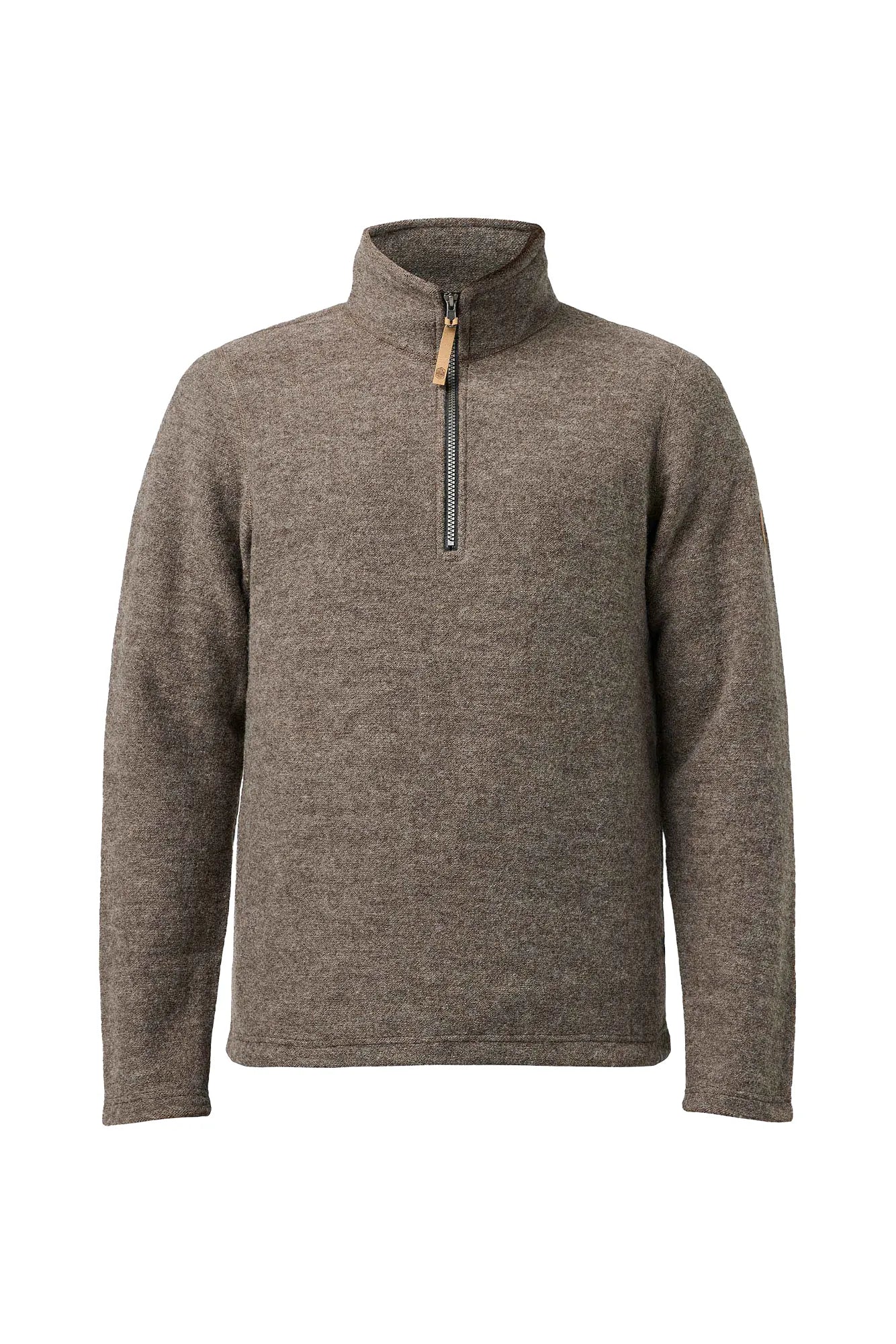 Ivanhoe Brodal Half Zip Wollpullover Nutmeg 100% Wolle