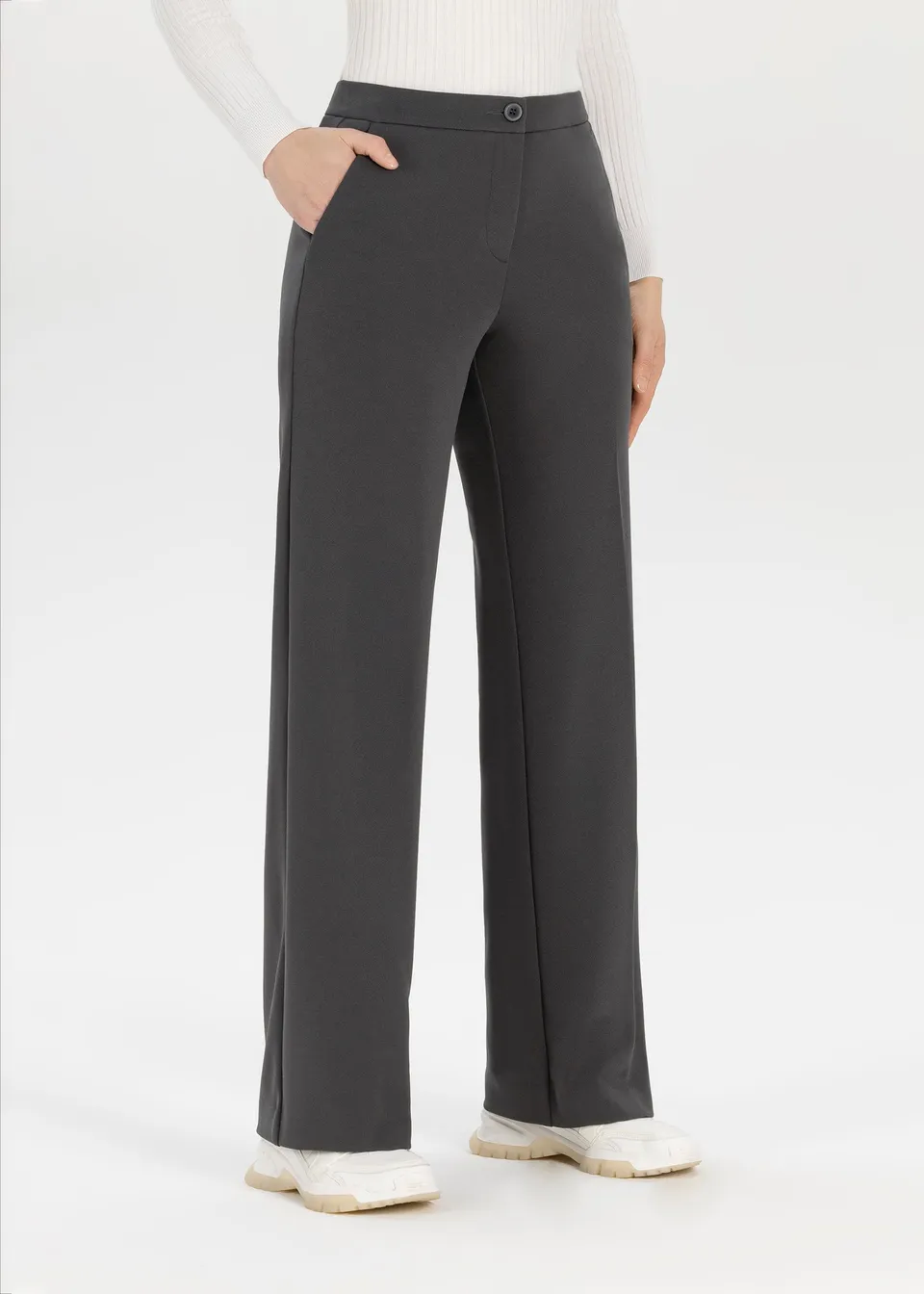 Stehmann Hillda weite Scuba-Crepe-Hose graphit