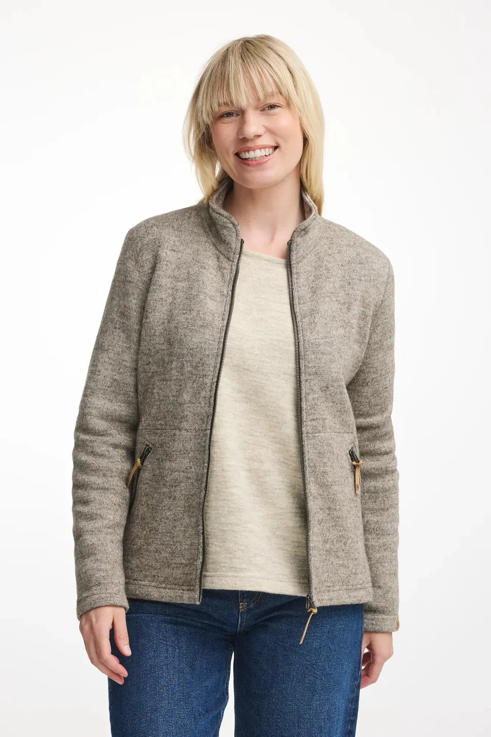 Ivanhoe NLS Twig Full-Zip Wolljacke latte 38