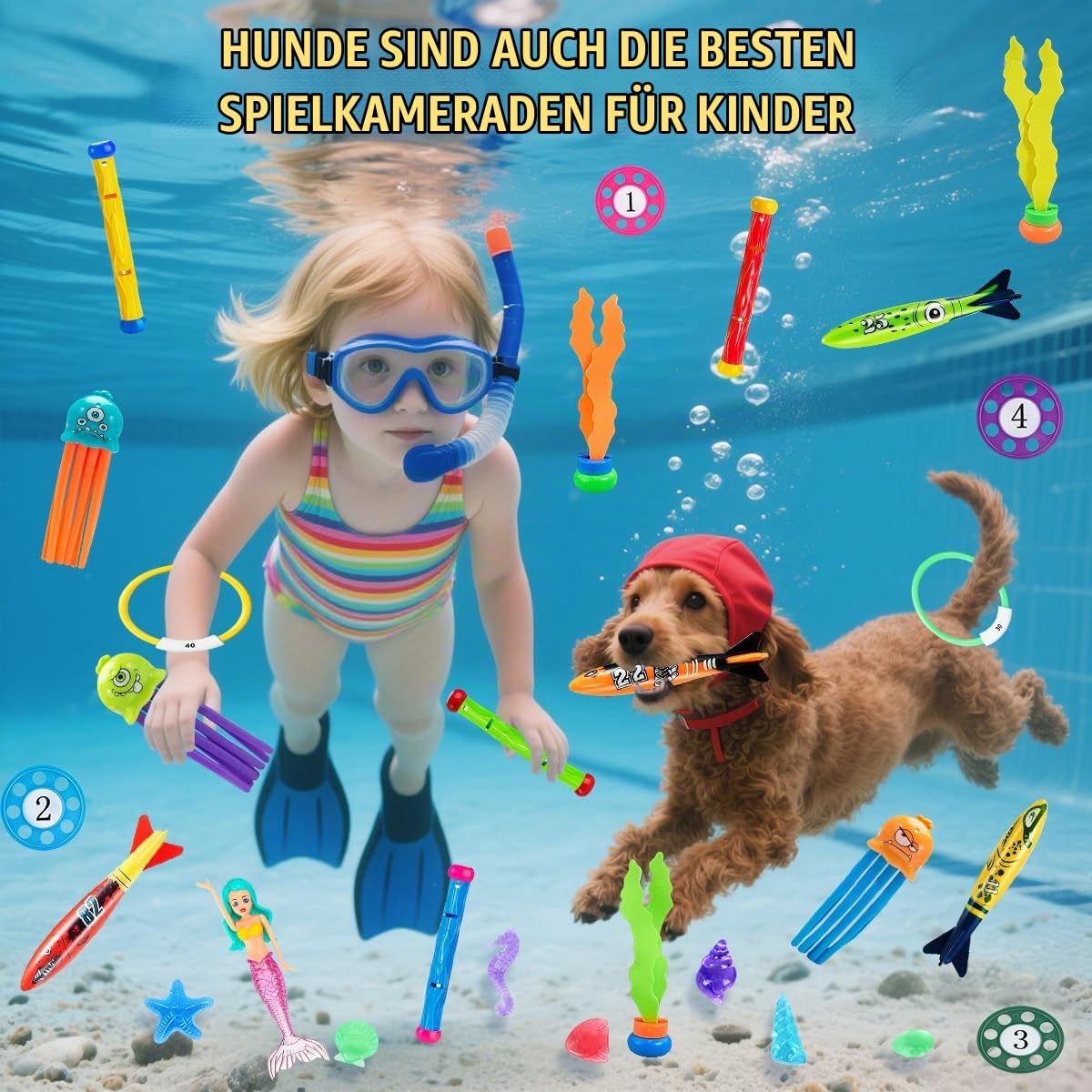 YYDSXK Dive Toys Tauchspielzeug Kinder 33 Teile mit Box