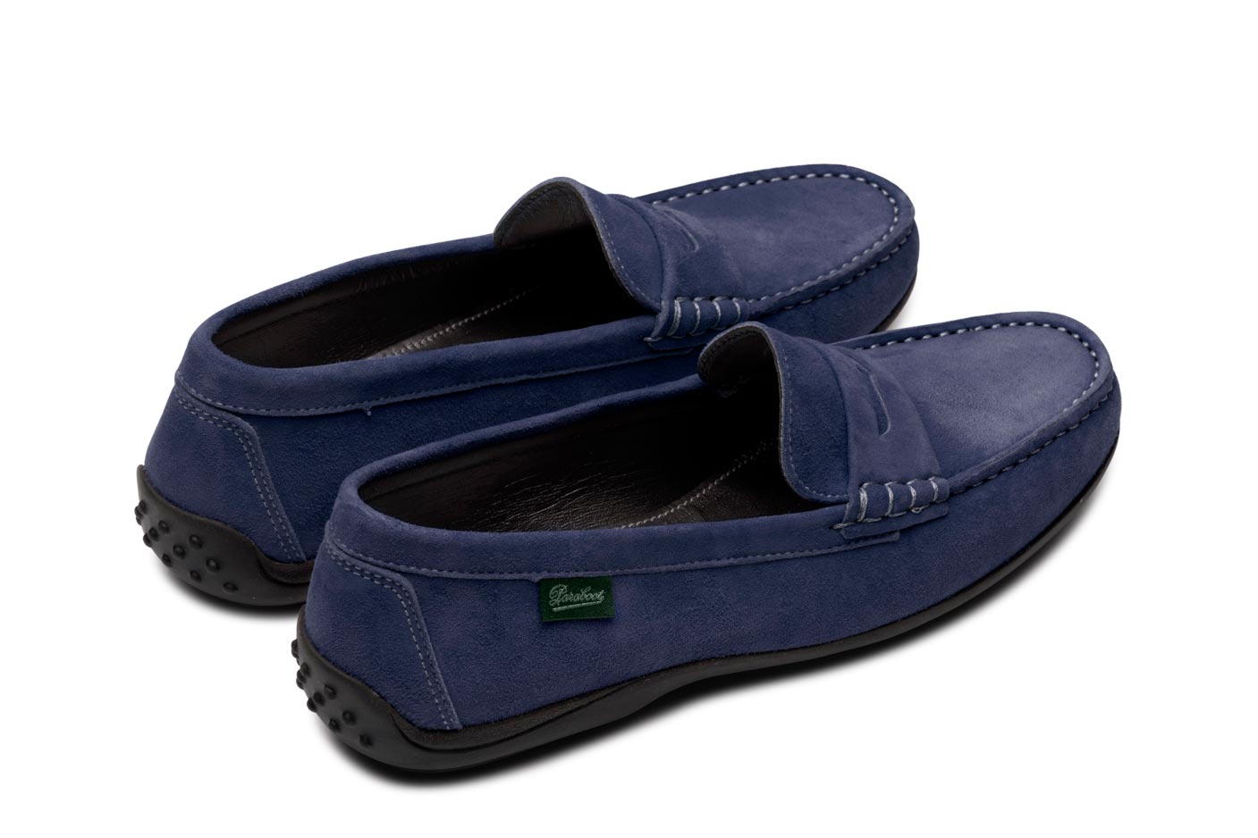 Paraboot Corvette Loafer Bleu Velours Noire Sohle