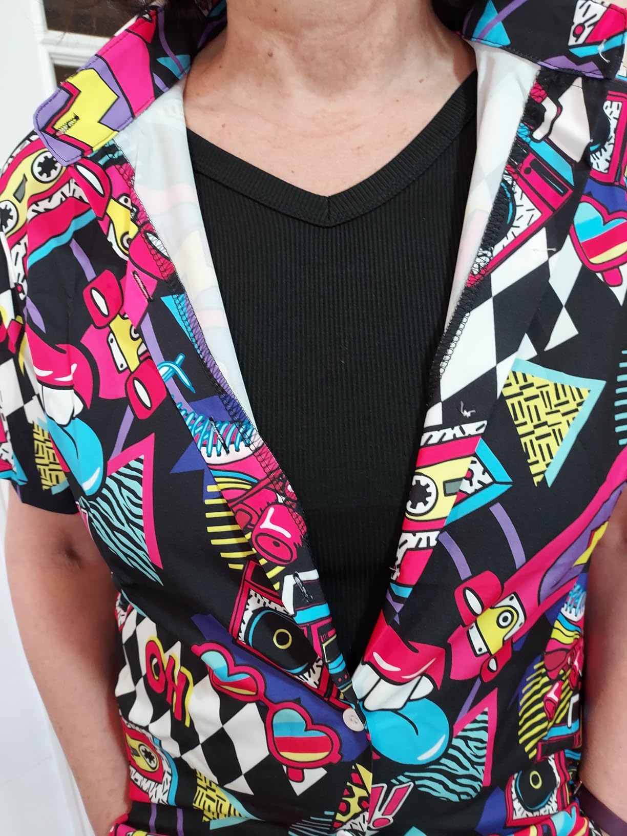 YYDSXK Hawaii Outfit Damen Neon Kurzarm Shirt Sonnenbrille