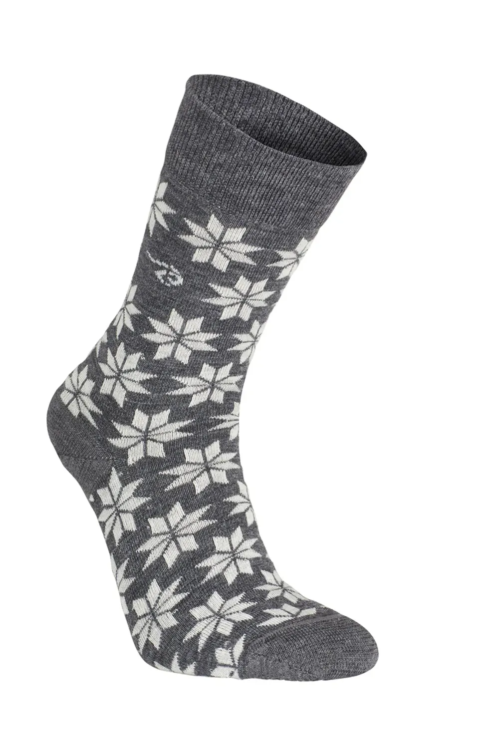 Ivanhoe Wool Sock Snowflake Wollsocken Grey Marl
